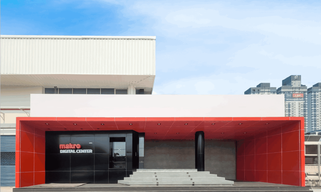 งาน Aluminium Composite ฟาซาดหน้าทางเข้า (Facade)